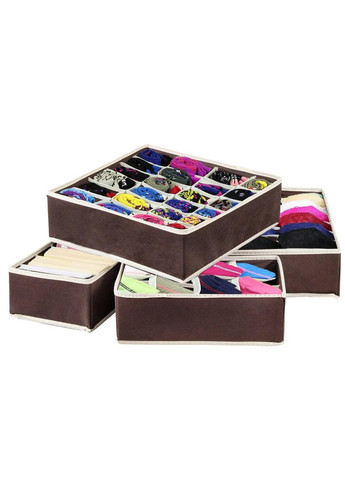 Набір Органайзерів для білизни Коричневий 4 шт No Brand (306554649)