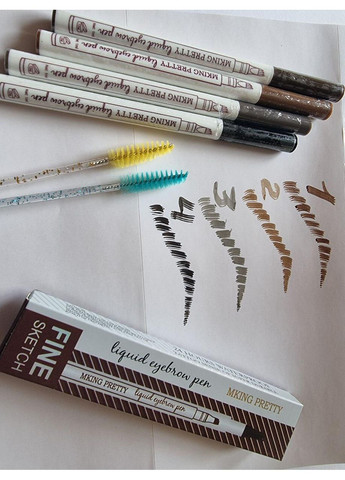 Маркер Тінт для брів Каштановий експрес мікроблейдинг водостійкий лайнер ефект тату Чорний Magnetic Lashes (366668425)