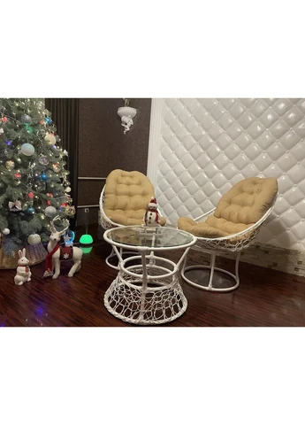 Меблі з ротанга біла балконна No Brand (381469288)