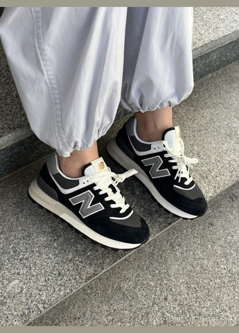 Чорні Осінні кросівки чоловічі і жіночі new balance 574 black | нью беланс 574 чорні No Brand