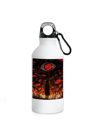 Фляга (бутылка) для воды с карабином 500 мл Металлическая (Туристическая, Для кемпинга, Для спорта) #67 500 мл Белый No Brand (323639279)