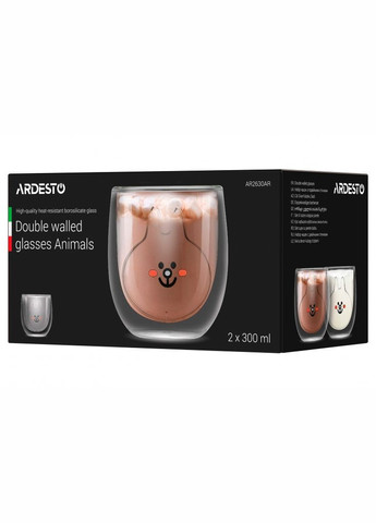 Набор чашек Animals с двойными стенками 300 мл 2 шт (AR2630AR) Ardesto (292310755)