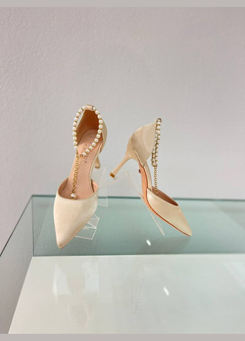 No Brand Весільні туфлі для нареченої з перлами бежевий з текстиль, — літо (300578223)