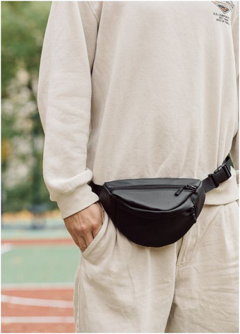 Спортивна сумка на пояс через плече чоловіча з екошкіри маленька Чорний 35100 Sambag (361660270)