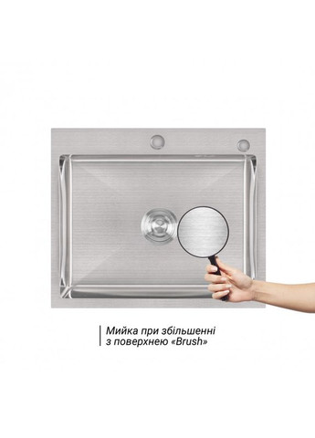 Мойка для кухни встроенная Handmade H6050 (LDH6050BRU35371) Brushed Steel 3,0/1,0 мм LIDZ 064130 (316463210)