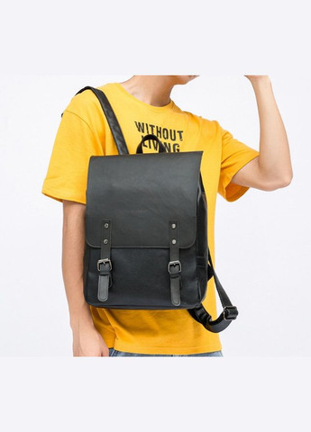 Винтажный мужской городской рюкзак эко кожа Черный No Brand (302391194)