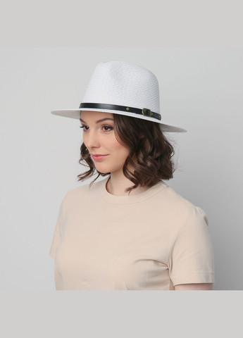 Шляпа федора женская бумага белая BRIDGET LuckyLOOK 843-029 (289478310)