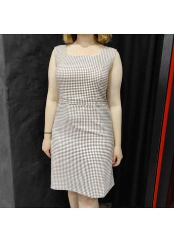 Бежевое сарафан j.london вискоза без карманов молния гусиная лапка 44 J. London