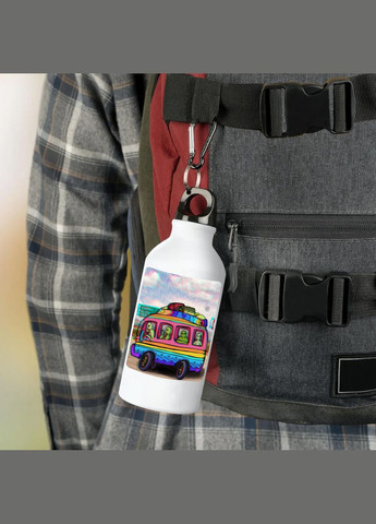 Фляга (бутылка) для воды с карабином Инопланетянин (Туристическая, Для кемпинга, Для спорта) #10 500 мл Белый No Brand (323639633)