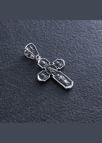 Срібний хрест Розп'яття Христове (чорніння) 133009 Oniks (276775543)