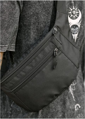 Мужская тканевая поясная сумка бананка Черная (2938038617) Sambag (366036765)