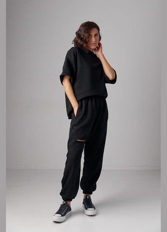 Спортивный костюм из трикотажа с прорезью на джоггерах Lurex (287340250)