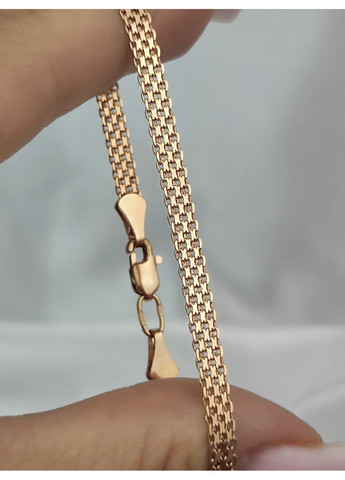 Браслет срібний 925 проби в позолоті плетіння Бісмарк якірний 4 мм 17.5 см No Brand (364965178)