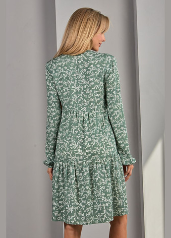 Оливкова оливкова сукня для вагітних та годуючих з секретом годування Юла мама з квітковим принтом