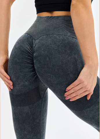 Жіночі спортивні лосини варенка з ефектом пушап на високій посадці утягуючі для йоги та фітнесу No Brand (327243145)