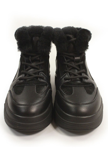 Черные зимние зимние кроссовки-полуботинки на меху It-Girl