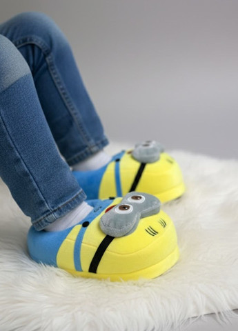 Черные плюшевые тапочки игрушки миньон для девочек с антискользящей подошвой в виде забавных героев My Kigu с ушками, с вышивкой