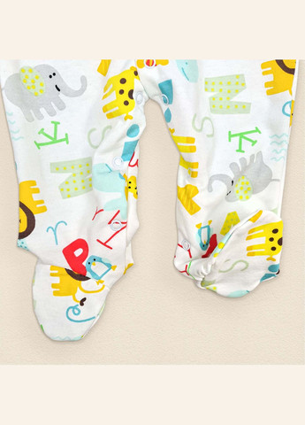 Чоловічок дитячий з принтом по тканині та начосом Alphabet Молочний;Жовтий dexter's (300625500)