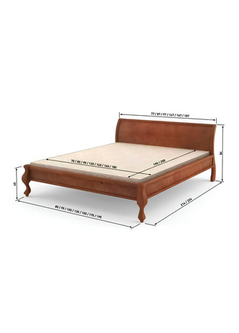 Двоспальне дерев'яне ліжко Палермо (S7010R90B) 180х190 см (MBG-11351) Mebigrand (368282647)