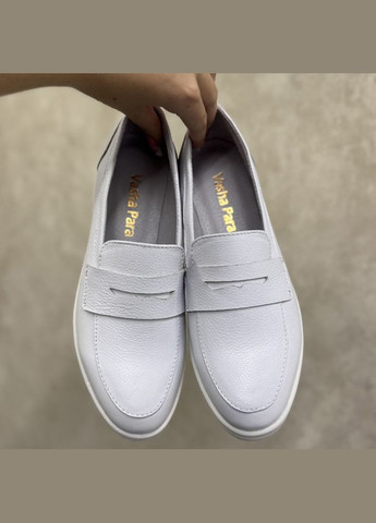 Vasha para Лоферы женские белые. Натуральная кожа флотар. 38 размер белый з, украина — демисезон (342325005)