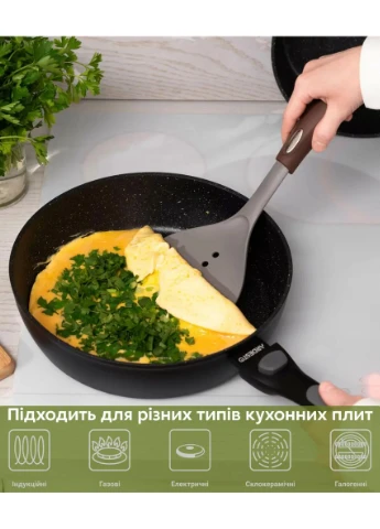 Глибока сковорода з від'ємною ручкою Gemini Bari, 24 см, алюмінієва, чорного кольору. Ardesto (396859344)