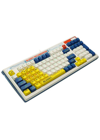 Механическая игровая клавиатура Bloody B950 RGB (Warrior Blue), белая, RGB подсветка клавиш, LK Libra Brown Switch, USB A4Tech (333824833)