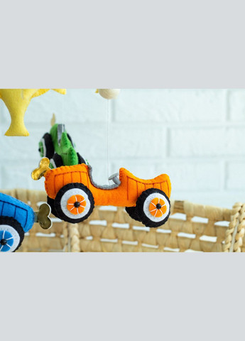 Дитячий музичний мобіль на ліжечко для немовлят WooolyWool «Круті тачки» з 35 мелодіями No Brand (342758010)