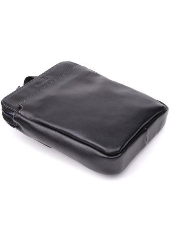 Красивая мужская сумка через плечо из гладкой натуральной кожи 20871_1 Черный Shvigel (362971713)