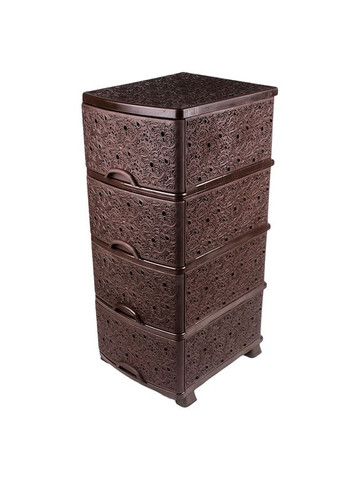 Комод пластиковий на 4 відділення Коричневий Efe Efe Plastics (365815172)