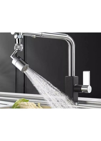 Насадка на кран Water для смесителя Металлический аэратор поворотная головка на 720 градусов с 2 режимами изогнутый вращающийся Losso (363832163)