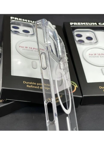 Чохол Magsafe на 16 PRO MAX Mango Magnetic магнітний на айфон Crystal clear No Brand (369137288)