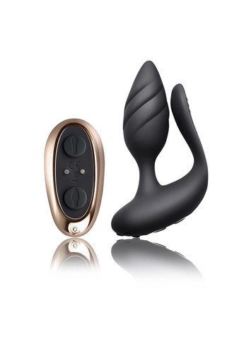 Анально-вагинальный вибратор для пар Rocks Off Cocktail Black, пульт ДУ No Brand (366877330)