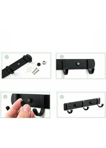 Вішалка настінна універсальна з 3 гачками Hoimc гачки підвісні з алюмінію, (R051344) No Brand (349844032)