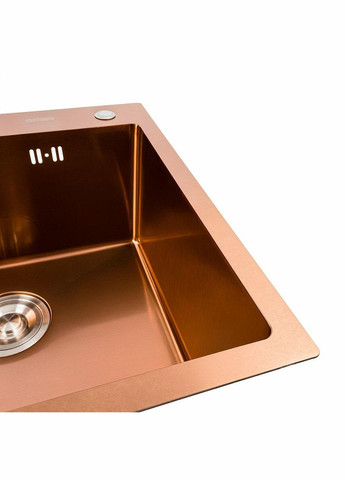 Кухонная мойка Handmade PVD медь 500x500x220 (3,0/1,5 мм + дозатор в комплекте) Platinum (342069413)