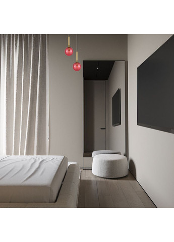 Скляний підвіс 15см із червоним плафоном (800-P3003-1) No Brand (370072235)