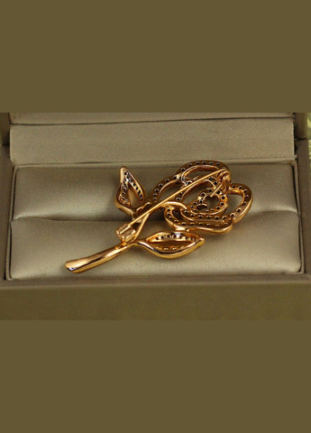 Брошка Троянда 4,7 см золотиста Xuping Jewelry (317269501)