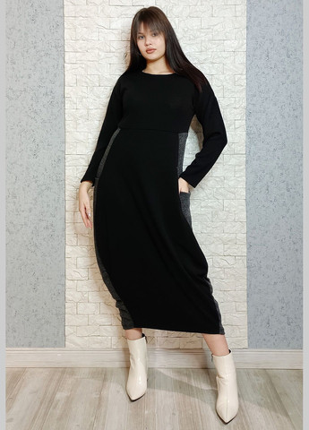 Чорна повсякденний, кежуал сукня балон Glowy однотонна