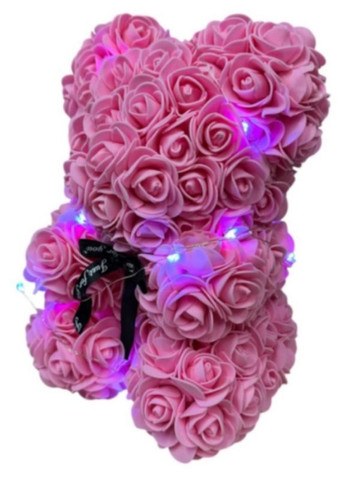 Подарочный 3D-мишка Teddy Flower из декоративных роз с яркой подсветкой 25 см (2104618745) No Brand (367056675)
