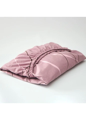 Простыня на резинке Бязь Gold Люкс 140х200х25 см (MS-850002990) Moon&Star Pink Lines (386593306)