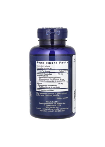 Розторопша Advanced Milk Thistle 120 капсул для здоров'я печінки детоксикація очищення організму Life Extension (368980236)