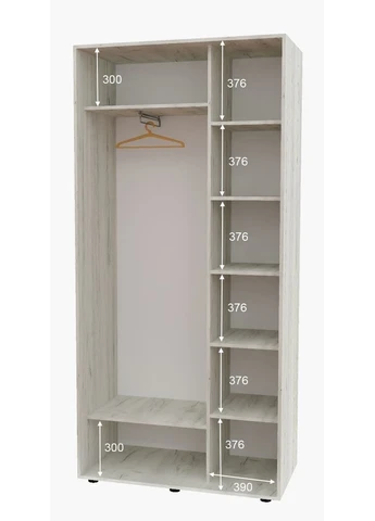 Шкаф-купе двухдверный 120*45*230 Дуб крафт белый Зеркало с пескоструйным рисунком Алекса (360464638)