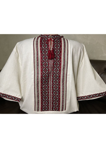 Серая стильная мужская вышиванка на сером льне ручной работы ч-1562. xl (371907645)