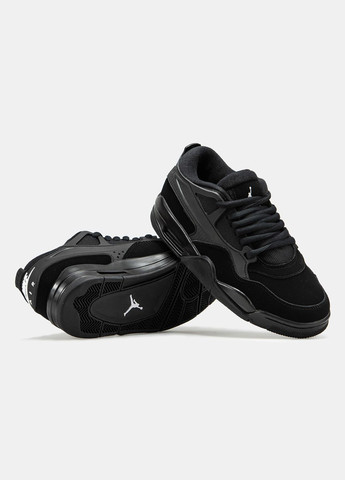 Кроссовки женские и мужские Nike Air Jordan 4 x Nigel Sylvester RM Black | Найк Джордан 4 черные No Brand чёрные демисезоны (332213978)