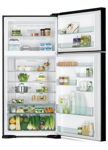 Холодильник R-V660PUC7-1BBK з верхн. мороз., 184x86х74, холод.відд.-405л, мороз.відд.-145л, 2дв., А++, NF, інв., зона нульова, Hitachi (367984118)