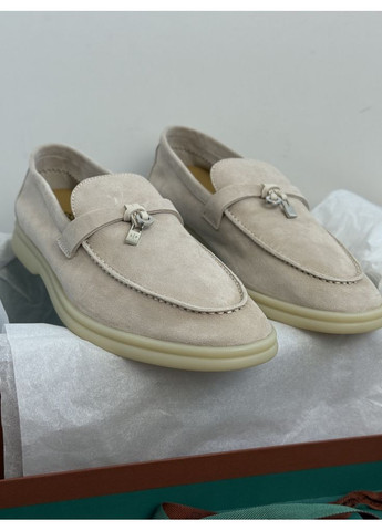 Лофери мокасини жіночі замшеві бежеві Лоро Піана Summer Charms Walk Mocassin Suède Piana No Brand (358939515)