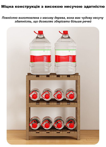 Этажерка на три полочки из натурального дерева New Home 3 Тёмно-коричневый No Brand (365783917)