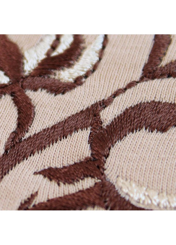 Кофейная красивая футболка с вышивкой хлопка женская, футболки цветные женские, 50 хлопок (301033700)