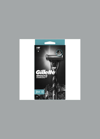 Станок для бритья Mach3 Charcoal с 2 сменными картриджами Gillette 8700216074308 (337709809)