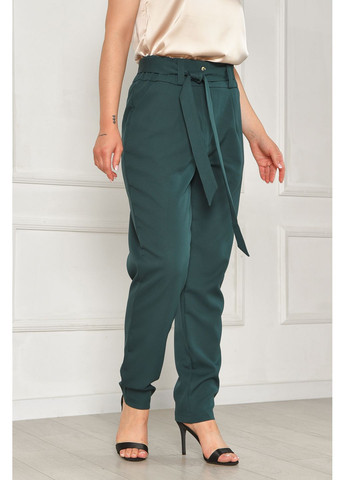 Штани жіночі однотонні темно-зеленого кольору Let's Shop (348781872)