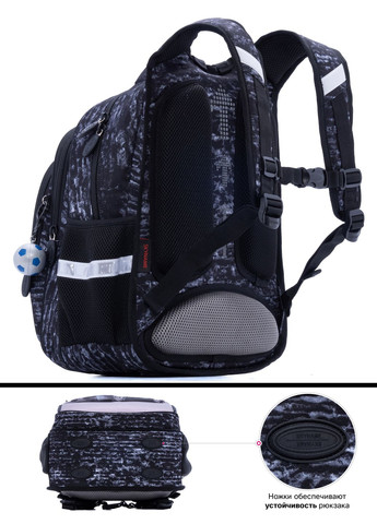 Школьный рюкзак с ортопедической спинкой для мальчика Машина 37х30х18 см черный для начальной школы R2-177 Winner (293504253)